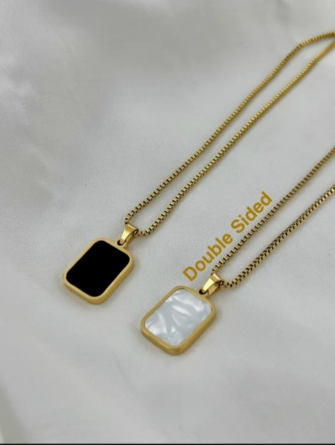 Midnight Onyx Pendant – Minimalist Silver Chain Necklace
