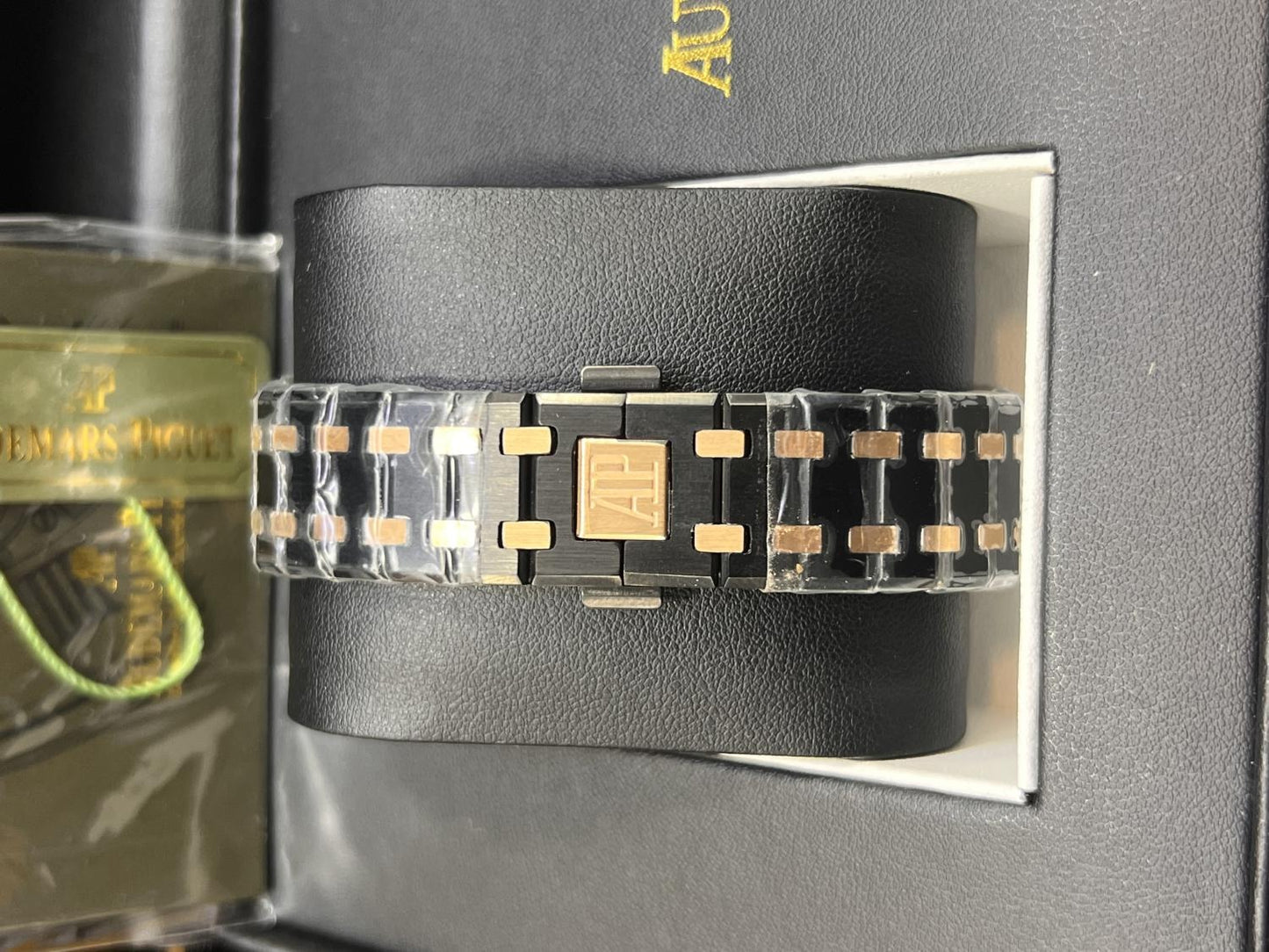 Two-Tone Black & Rose Gold Luxury Chronograph Watch – Inspired by AP Royal Oak
