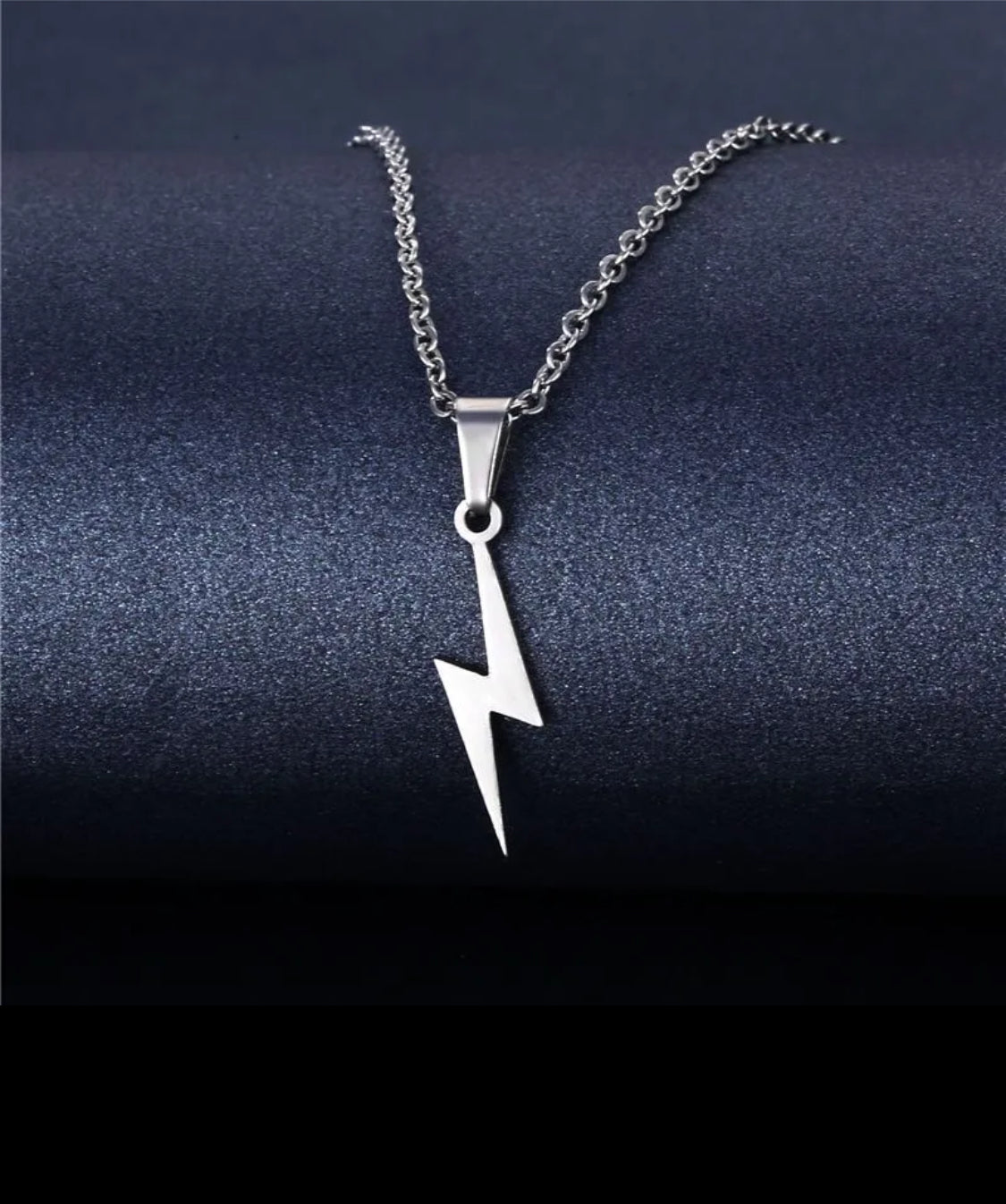 Lightning Bolt Pendant – Bold Stainless Steel Necklace