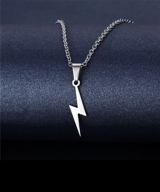 Lightning Bolt Pendant – Bold Stainless Steel Necklace