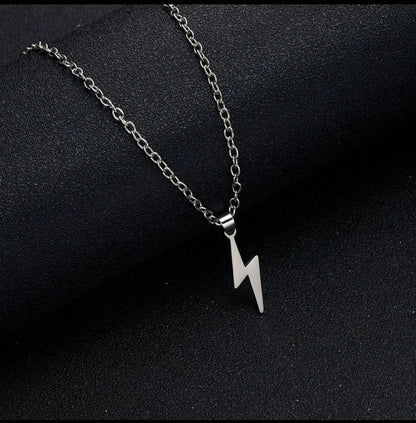 Lightning Bolt Pendant – Bold Stainless Steel Necklace