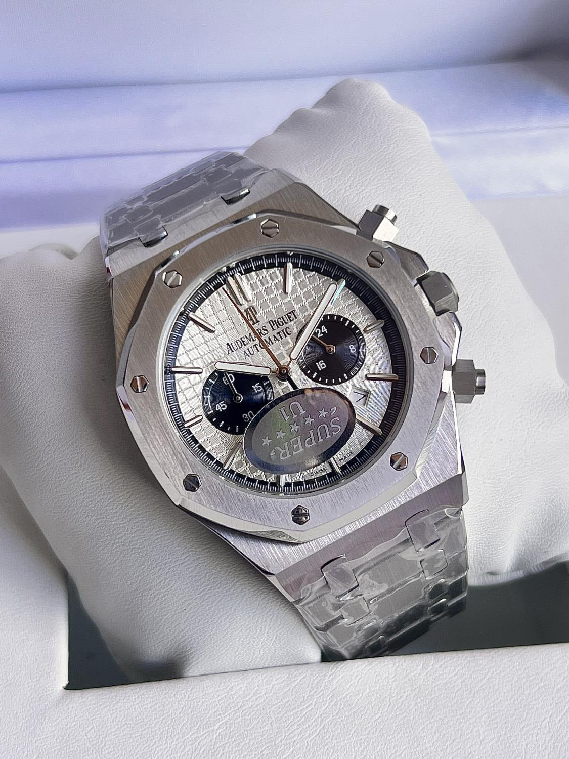 Royal ChronoEdge Stainless Steel Automatic Watch – AP Style Luxury Timepiece