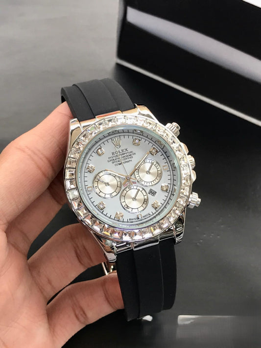 Luxury Diamond Bezel Chronograph – Rolex Daytona Inspired